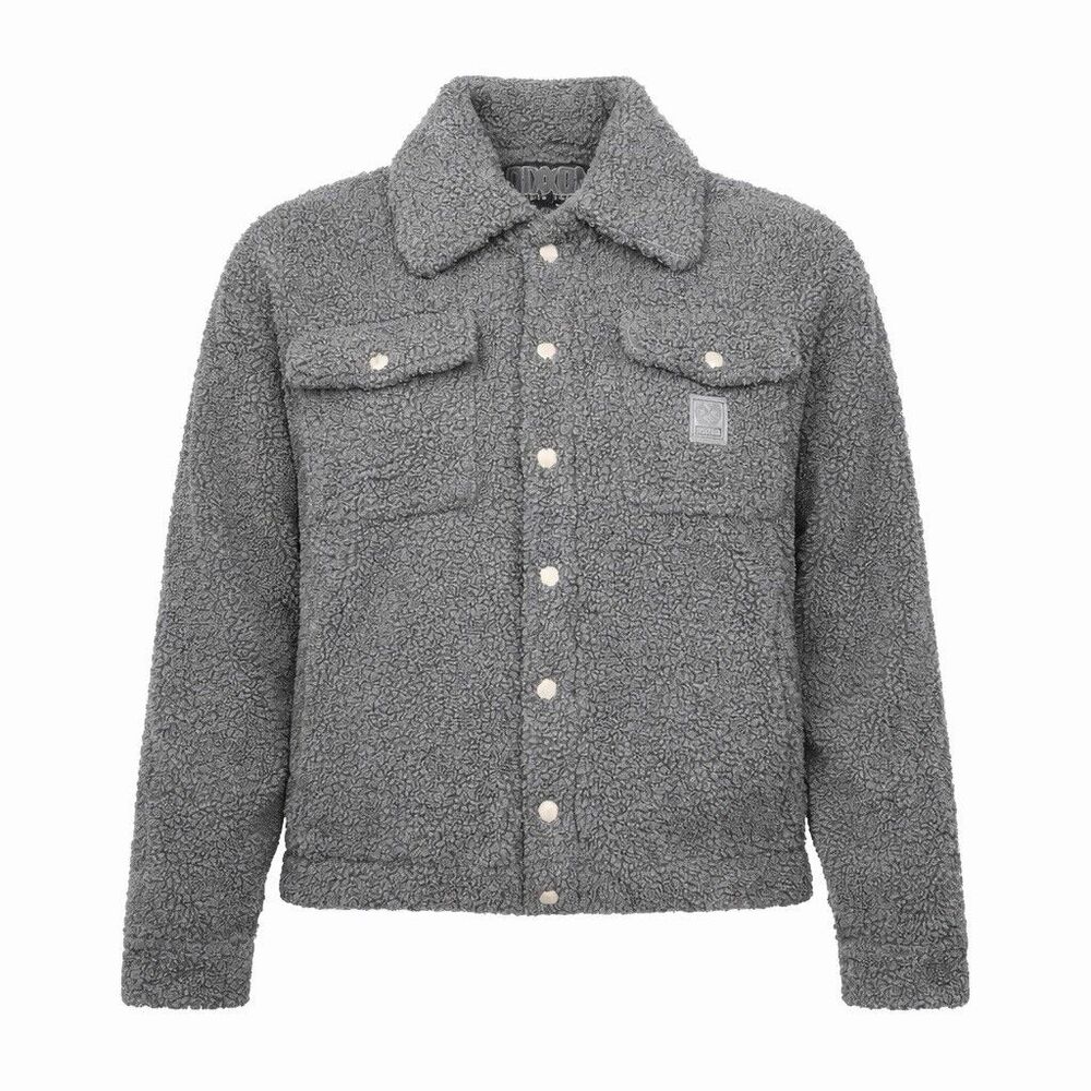 DIXXON Gray Teddy Sherpa Jacket